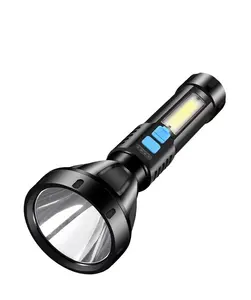 Günstige Kunststoff Mini Taschenlampe Notfall wiederauf ladbare Lithium-Batterie tragbare Tasche LED-Taschenlampe mit farbiger Box