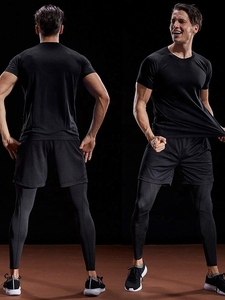 Men's Quick Dry Custom Sports <b>Tshirt</b> Knitted <b>Polyester</b>/Cotton Fabric Mesh Design - Product Image 4