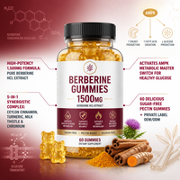 Bonbons gélifiés OEM au complexe de berbérine avec cannelle de Ceylan et berbérine HCL pour le métabolisme et la santé intestinale, 60 unités