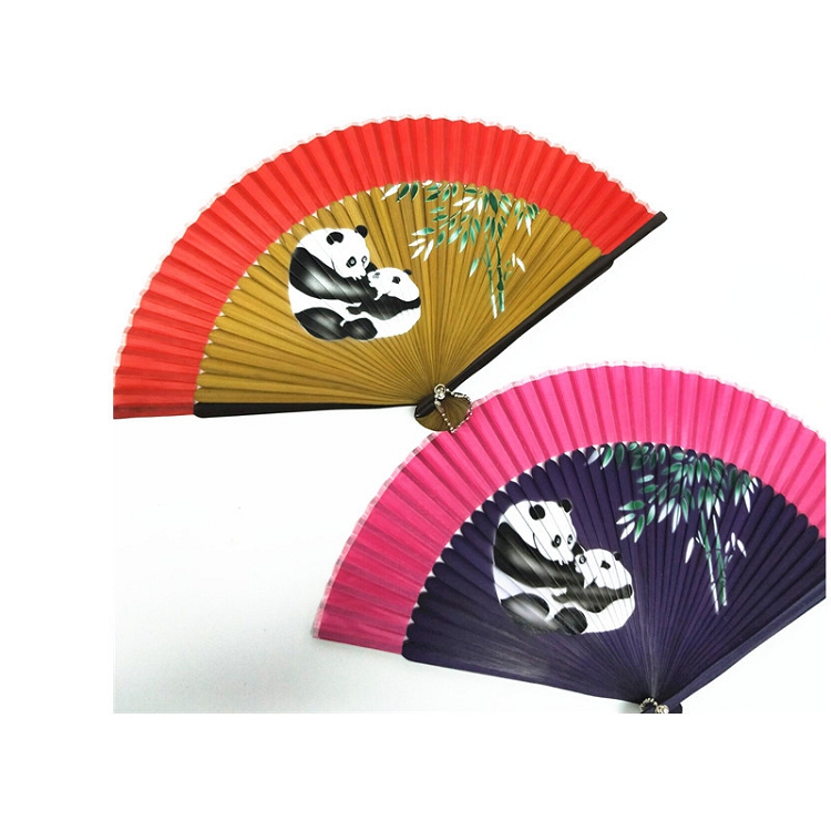 Персонализированные китайские панды бамбуковые ручные вентиляторы милый сувенирный подарок