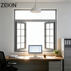 Fenêtres à battants ZEKIN USA, populaires, résistantes aux ouragans, insonorisées et économes en énergie, double vitrage, grandes fenêtres en aluminium - Product Image 1