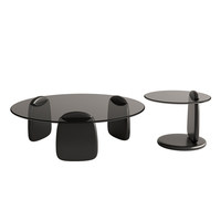 Table basse en verre pour salon, combinaison créative moderne et luxueuse avec table d'appoint de forme spéciale