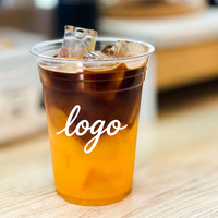Gobelets en plastique personnalisés avec logo imprimé, avec couvercles et pailles, 500 ml/700 ml, gobelets jetables en PET transparent de qualité alimentaire pour café, bubble tea et boissons