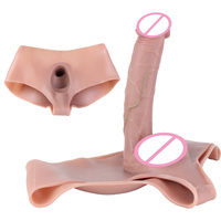 Pantalones con Dildo Realista de Silicona Platino para Hombre, Funda para Pene, Pantalones con Funda para Pene Usables