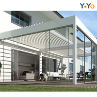 Pergolas d'extérieur étanches en aluminium bioclimatique motorisées avec toit à persiennes rétractable pour jardin