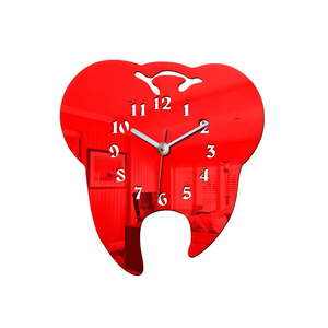 Jam dinding akrilik bentuk gigi, stiker dinding cermin kreatif akrilik 3D untuk dekorasi rumah - Product Image 5