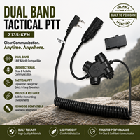 Casque radio bidirectionnel tactique ZTAC à double bande PTT, étanche IPX-6, en ABS, avec adaptateur et bouton-poussoir