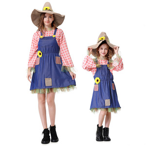 Disfraz de espantapájaros Yi Xiaoyi, mono con sombrero para niñas y mujeres, traje de actuación de cosplay para Halloween - Product Image 1