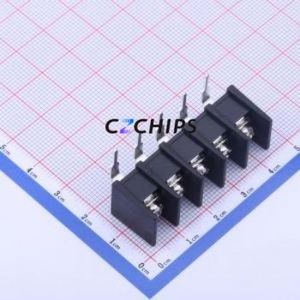 KF35R-8.25-5P Barrier Terminal Block Bent Lead Through Hole,P=8.25mm Connector Two Sides 8.25mm 1x5P Right Angle Pin - Product Image 1