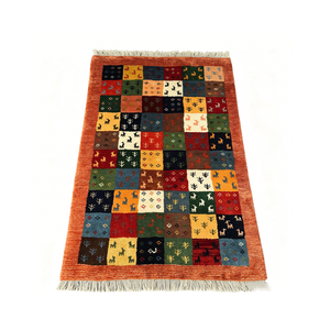 <span class=keywords><strong>Tappeto</strong></span> Gabbeh in <span class=keywords><strong>Lana</strong></span> Intrecciato a Mano 128*82cm, Motivo a Griglia Multicolore con Piccoli Animali, Arredamento Boho, <span class=keywords><strong>Tappeto</strong></span> in <span class=keywords><strong>Lana</strong></span> per Ordini all'Ingrosso - Product Image 1