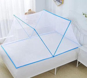 Strong Anti Plastic Mosquito Net Canopy for <b>Double</b> <b>Bed</b> Crib and Guest Room Soft Breathable Fabric Easy <b>Fold</b> Pouch Wholesale - Product Image 3