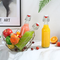 Bouteille d'eau en verre personnalisée Swing Top Carafe avec couvercle pour huile, vinaigre et boissons