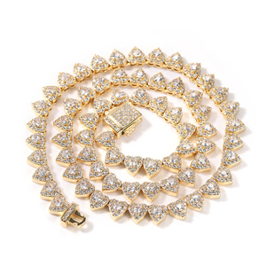 Elegant Dainty Choker Hot Sale Fancy Iced Out Double Heart Necklace Layered Jewelry for Women Bling Bling <strong>Love</strong> Series <strong>Bracelet</strong> - Product Image 2