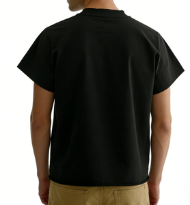 T-shirt personnalisé pour homme, logo de marque, épais, de haute qualité, personnalisé, 100% coton, col rond, blanc - Product Image 3