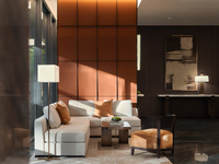 Ensemble de canapés 5 places de luxe moderne, structure en bois robuste, taille et couleur personnalisables pour hall d'hôtel, appartement, villa, espace public