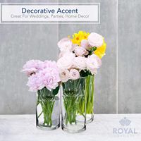 Vases cylindriques en verre, ensemble de 3 centres de table décoratifs pour la maison ou le mariage par Royal import