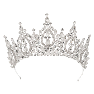 Diadème de concours de beauté en strass pour femmes, diadème de <span class=keywords><strong>princesse</strong></span> en métal à pointes hautes pour coiffure de mariée, défilé, scène, accessoires capillaires bleus et roses - Product Image 5