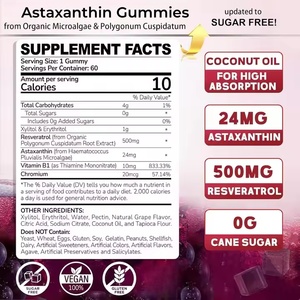 Mejor precio Cws puro antioxidante resveratrol liposomal Haematococcus Pluvialis extracto 5% gomitas de astaxantina natural para la salud - Product Image 5