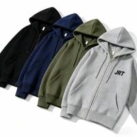 Sweat-shirt à capuche en coton personnalisé EM, brodé, hiver, lettres, fermeture éclair intégrale, grande taille, unisexe, pour le travail