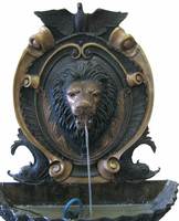 Sculpture murale fontaine en bronze visage de lion à vendre