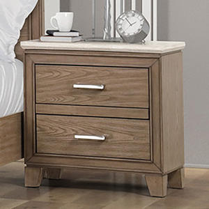 Juego de Muebles de Dormitorio con Mesita de Noche y Cómoda a Juego en Madera Marrón Claro con Líneas Limpias - Product Image 4