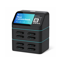 Borne de partage de batteries externes de bureau à 8 emplacements avec écran intégré – Solution de recharge mobile commerciale