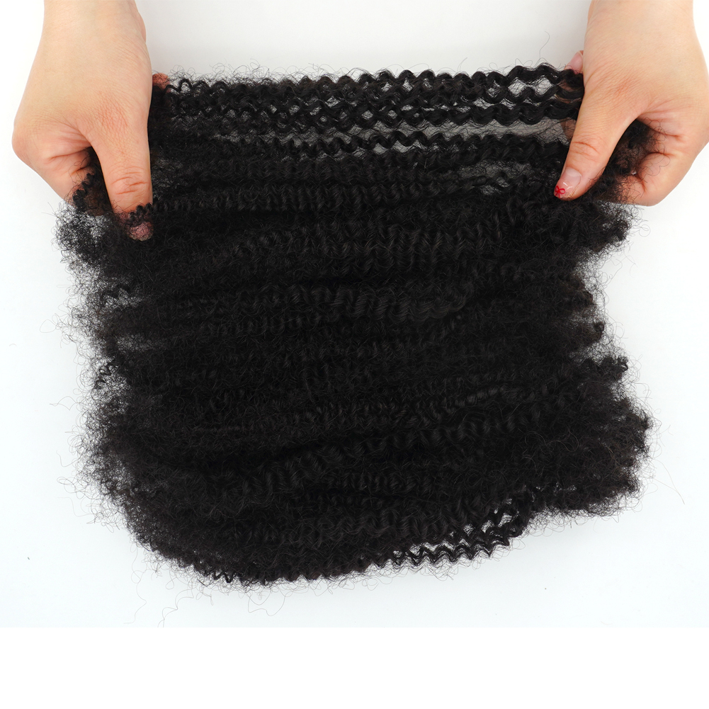 KAMA 4C Twist Soft Bouncy Brazilian Human Hair Kinky Curly Crochet Bundle Handmade 100% Virgin Remy Single Weft 50g for Braiding Detail Section 4
