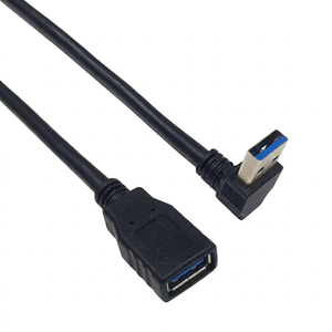 Cable de Extensión USB 3.0 de 90 Grados, Macho a Hembra, Alta Transferencia de Datos, Carga de 5 Gbps, Revestimiento de PVC, Blindaje Trenzado, para Impresora - Product Image 1