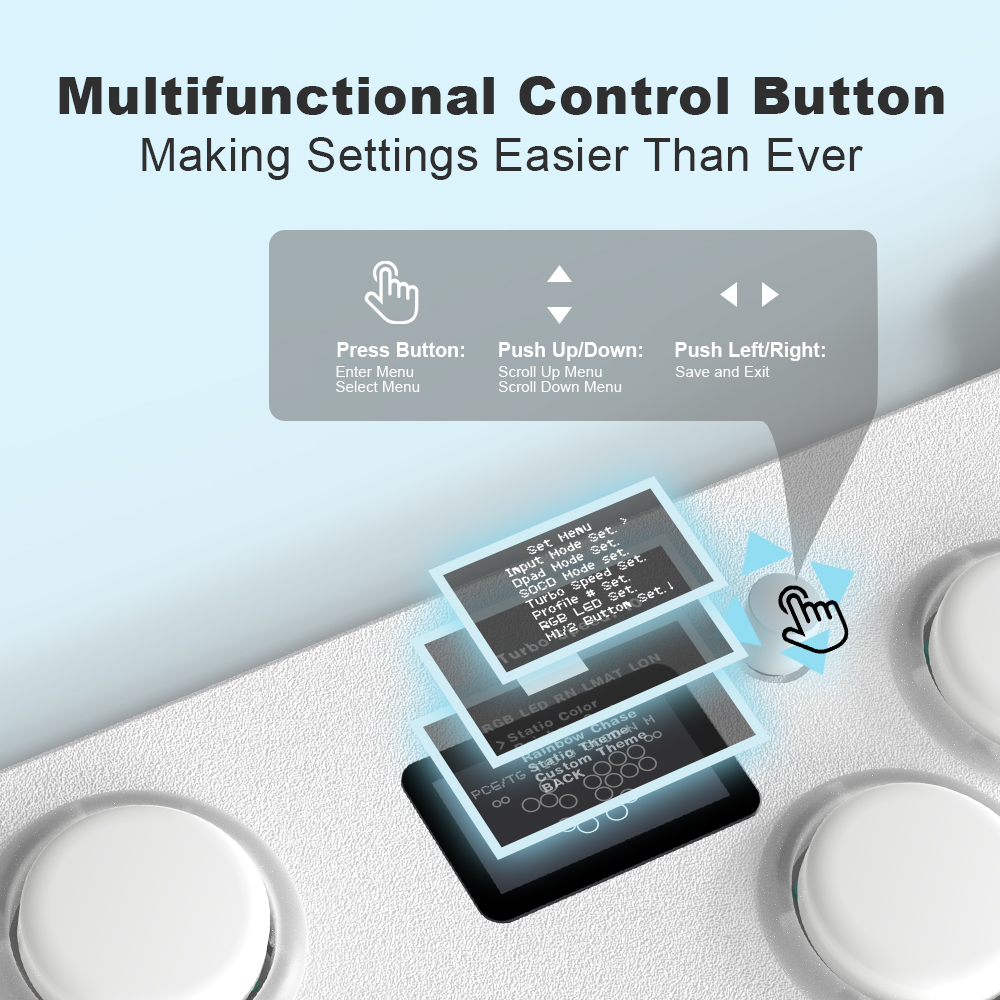 Ergonomic Leverless Arcade Gaming Controller for PC/NS/PS4