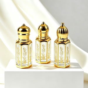 Flacon de parfum miniature de luxe arabe en verre transparent de 3 ml et 6 ml avec bouchon à vis, idéal pour les huiles parfumées et les voyages - Product Image 4