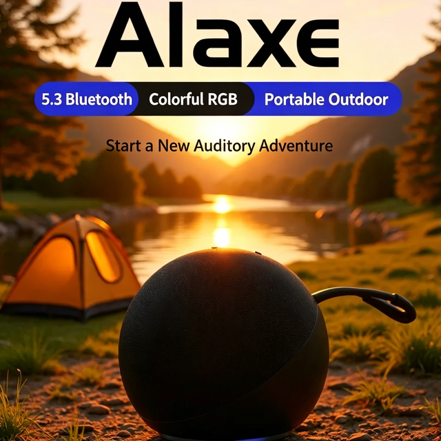 Smart  Speaker Alexa Compatible Wireless RGB Portable Speaker 5.3 Mini Outdoor Waterproof Soundbox for Camping Travel