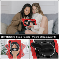 Étui antichoc pour Samsung Tab S10 Lite S10 FE S9 FE S9 11 avec support pour stylet, support rotatif à 360°, sangle de main et bandoulière pour enfants