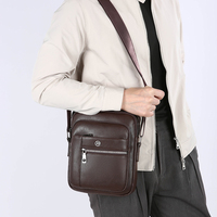 Tas Selempang Pria Anti Air Multi Kompartemen dengan Pegangan untuk Kantor dan Perjalanan