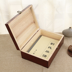 Camphor Wood Genealogy Box Rectangle Engraved <b>Gold</b> Embellishment Household Storage Family Tree Calligraphy <b>Painting</b> Box - Product Image 3