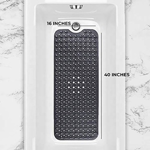 100X40CM Extra <strong>Long</strong> PVC Bathtub <strong>Mat</strong> with Suction Cups Drain Holes Non-Slip <strong>Bath</strong> <strong>Mats</strong> for Bathroom Bathtubs Safety Shower <strong>Mats</strong> - Product Image 4