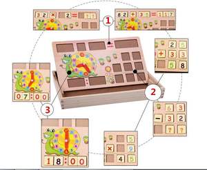 Orologio multifunzionale in legno gioco cognitivo calcolo matematica <span class=keywords><strong>scatola</strong></span> di apprendimento <span class=keywords><strong>Montessori</strong></span> scheda di educazione precoce per bambini - Product Image 5