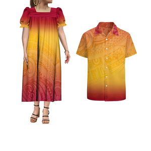 Conjuntos de Dos Piezas Personalizados de Alta Calidad con Estampado Tribal Polinesio Samoano, Conjuntos Combinados, <span class=keywords><strong>Mumu</strong></span> Micronesio y Camisas para Hombre - Product Image 2