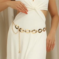 Chaîne de ventre réglable en alliage plaqué or Luoyan pour femme, bijou de corps bohème de luxe pour soirée