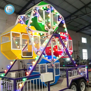 Mini-roue gigante mobile en acier résistant aux intempéries pour intérieur et extérieur, avec cabine multicolore et éclairage LED, petite attraction de fête foraine, vente en gros - Product Image 1