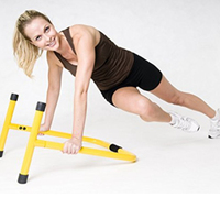 Barre de traction horizontale réglable jaune pour la salle de sport à domicile, station de dips