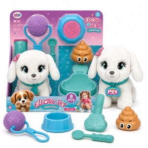 SY Nouveauté : Ensemble de jouets interactifs en peluche chiot qui fait <span class=keywords><strong>des</strong></span> crottes avec accessoires de toilettage et boîte de transport pour jeu de rôle pour enfants - Product Image 1