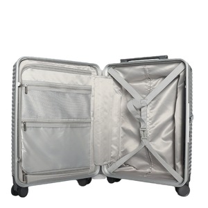 Valise cabine pour femme 20 pouces avec porte-gobelet, roues universelles, pour voyages d'affaires, couleur blanche unie, cadre en aluminium, serrure - Product Image 5