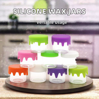 Petit conteneur rond personnalisé anti-odeur pour concentré Pot de stockage de cire 5ml 6ml Pots en verre d'emballage de crème et d'huile avec couvercle en silicone