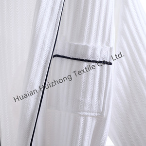 Wholesale HOT selling <strong>kimono</strong> bathrobe luxury white strip <strong>waffle</strong> cotton <strong>robe</strong> soft and breathable custom hotel bathrobe for spa - Product Image 5