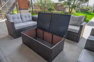 Set Sofa rotan halaman belakang taman luar ruang kualitas tinggi set kursi meja furnitur anyaman untuk dijual