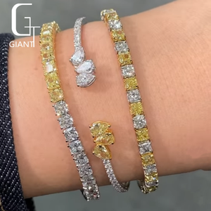 <span class=keywords><strong>Bracciale</strong></span> Tennis di Lusso in Oro Giallo 14k/16k/18k con Diamanti Coltivati in Laboratorio per Donna e Uomo - Regalo Festa della Mamma - Product Image 4