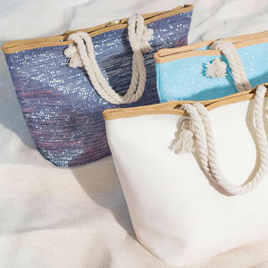 Sac fourre-tout scintillant prêt pour la plage, grande capacité, poignée en corde, sac de voyage imperméable - Product Image 3