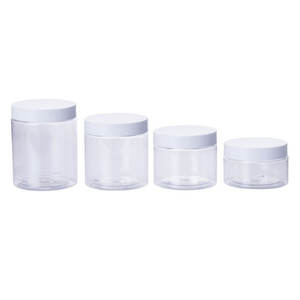 Recyclable 25ml-500ml pour récipient de lotion de pot de crème en plastique transparent 100g <span class=keywords><strong>120g</strong></span> bouteille de cosmétiques bouchon blanc pour sérum de soin de la peau - Product Image 1