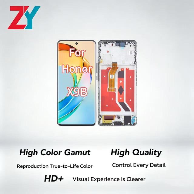 Honor X9B OLED LCD Touch Screen Display Frame for Mobile Phone Repair Replacement High Definition High Color Gamut High