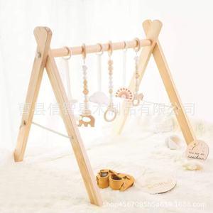 Gimnasio de madera para bebés, color madera natural, 58.42*55.88, forma de dibujos animados, para recién nacidos, accesorios de juego y juguetes - Product Image 4